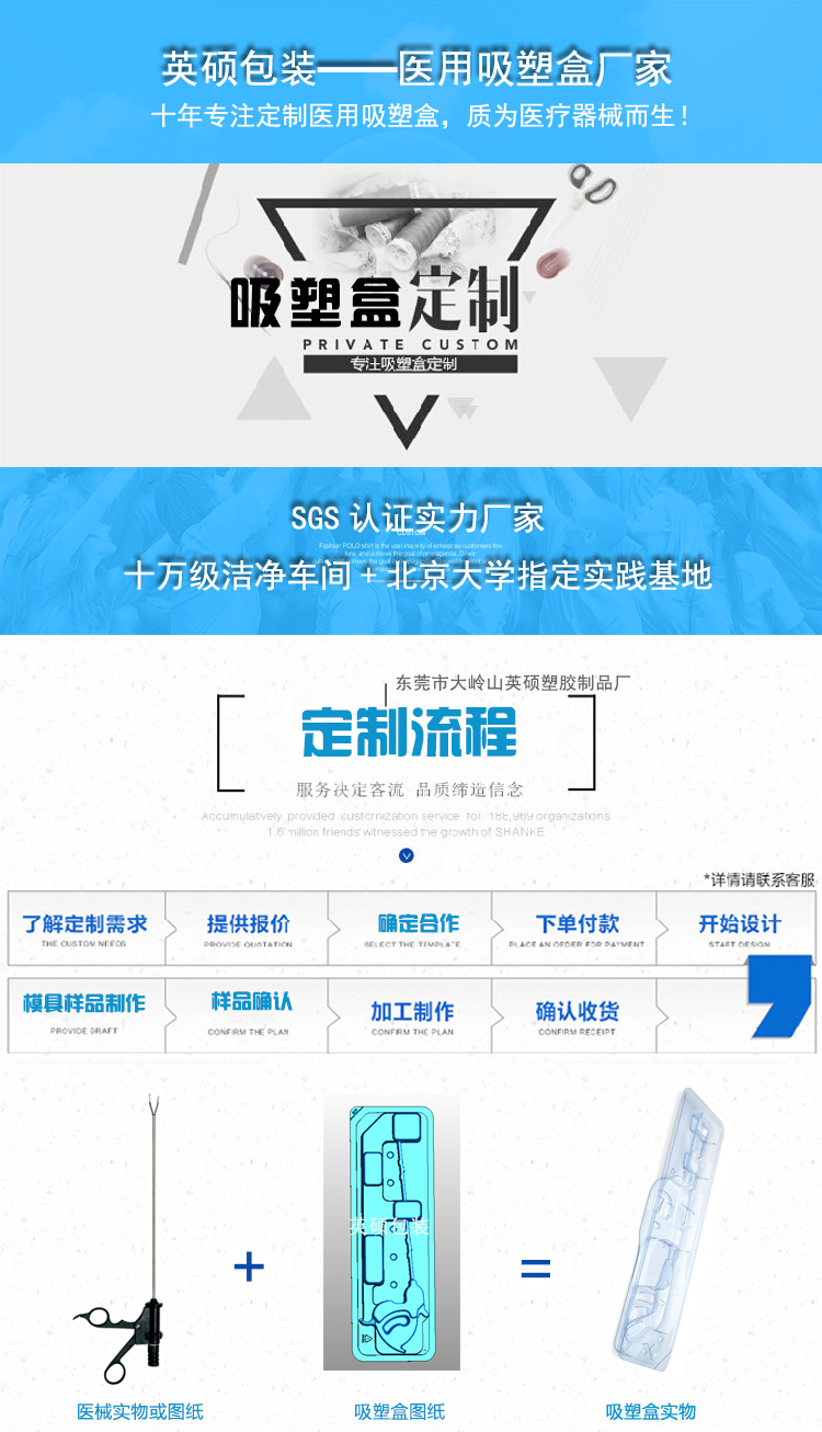 一次性耗材医用吸塑托盘 一次性耗材医用吸塑托盘